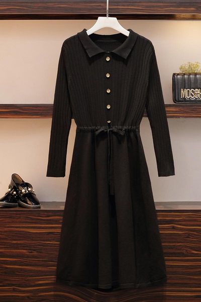 casual dresses 2021 winter women black plus size knitting dress long sleeve vintage korean fashion elegant ladies party maxi, Black;gray
casual dresses 2021 winter women black plus size knitting dress long sleeve vintage korean fashion elegant ladies party maxi, Black;gray