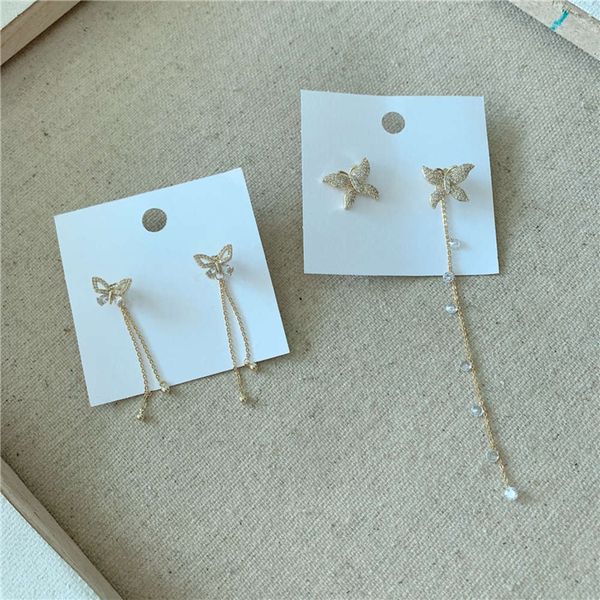 hbp fashion korean style gold plated zircon micro inlaid butterfly long tassel temperament show thin personality earrings, Silver
hbp fashion korean style gold plated zircon micro inlaid butterfly long tassel temperament show thin personality earrings, Silver