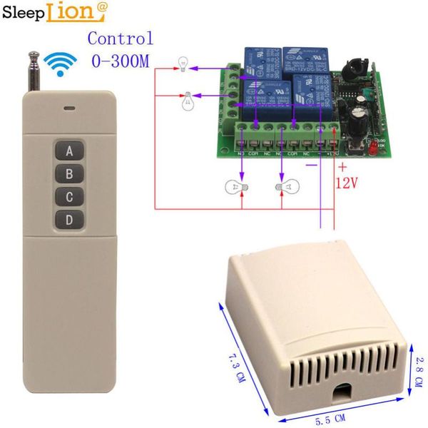 sleeplion 300m controller motor light universal 12v 4 channel wireless switch rf remote control 4ch 12v universal relay switch
sleeplion 300m controller motor light universal 12v 4 channel wireless switch rf remote control 4ch 12v universal relay switch