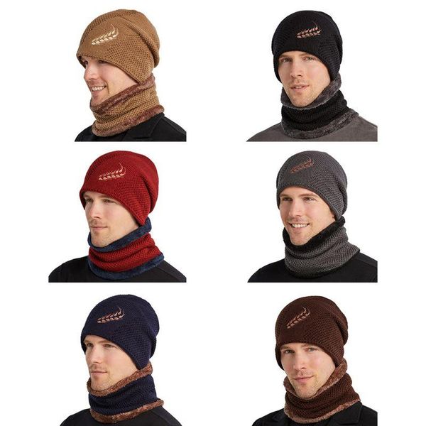 autumn and winter wheat ear men's hat and scarf set, Black
autumn and winter wheat ear men's hat and scarf set, Black