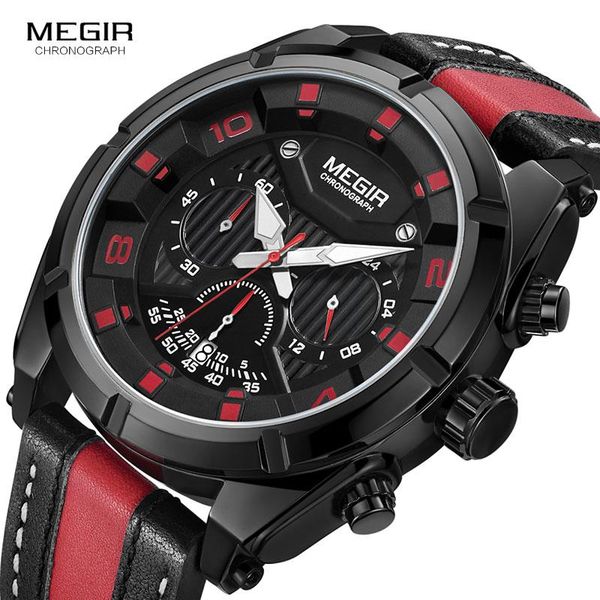 wristwatches megir chronograph sport watch men quartz clock fashion leather army military watches hour time relogio masculino, Slivery;brown
wristwatches megir chronograph sport watch men quartz clock fashion leather army military watches hour time relogio masculino, Slivery;brown