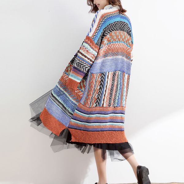 2021 new cardigan women sweater autumn winter ethnic stripe long sleeve warm coat knitted sweaters outwear borq, White;black
2021 new cardigan women sweater autumn winter ethnic stripe long sleeve warm coat knitted sweaters outwear borq, White;black