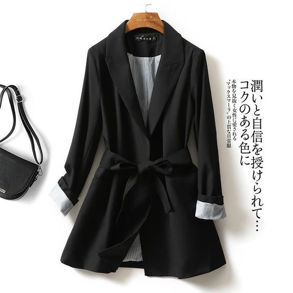 women's suits & blazers blazer 2021 spring and autumn fashion temperament casual suit collar with belt medium length coat female 4481, White;black
women's suits & blazers blazer 2021 spring and autumn fashion temperament casual suit collar with belt medium length coat female 4481, White;black