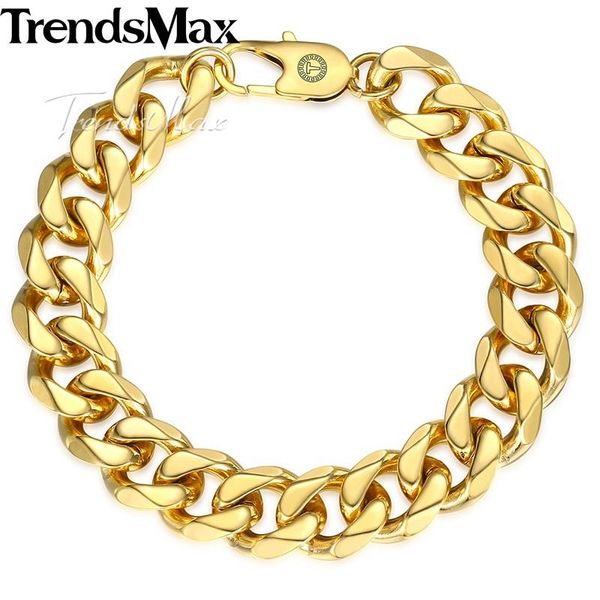 link, chain men's bracelets hip hop curb cuban link gold color stainless steel bracelet for male jewelry drop 14mm kkbm162, Black
link, chain men's bracelets hip hop curb cuban link gold color stainless steel bracelet for male jewelry drop 14mm kkbm162, Black