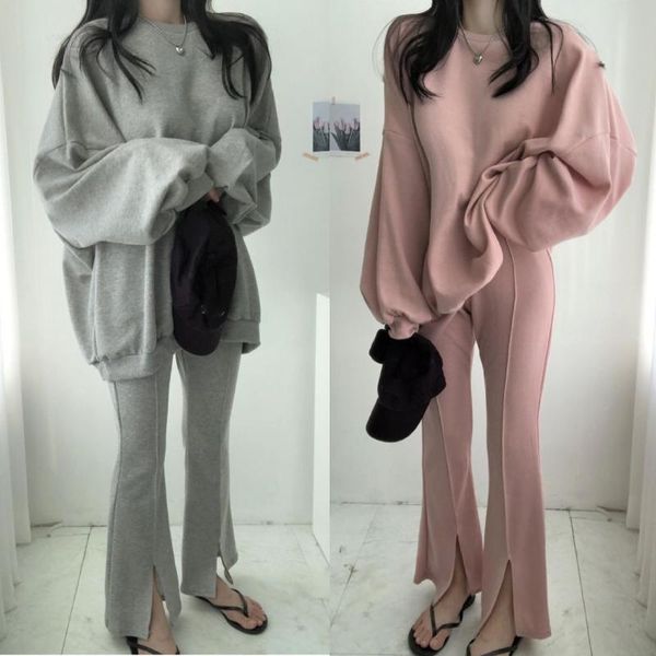women's two piece pants oversized loose 2-piece ladies sportswear pullover + split fflared sports suit fashion casual harajuku outfit, White
women's two piece pants oversized loose 2-piece ladies sportswear pullover + split fflared sports suit fashion casual harajuku outfit, White