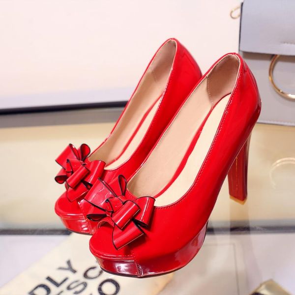 dress shoes summer red 35-43 yards ladies shiny high-heeled sandals waterproof platform bow fish mouth bag with casual women's, Black
dress shoes summer red 35-43 yards ladies shiny high-heeled sandals waterproof platform bow fish mouth bag with casual women's, Black