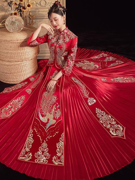 ethnic clothing plus size s-2xl wedding dress chinese style retro phoenix embroidery cheongsam bride toast, Red
ethnic clothing plus size s-2xl wedding dress chinese style retro phoenix embroidery cheongsam bride toast, Red