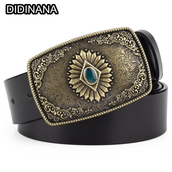 belts fashion women men metal buckle retro flower pattern belt with gem leather west cowboy bull ladies ceinture gift, Black;brown
belts fashion women men metal buckle retro flower pattern belt with gem leather west cowboy bull ladies ceinture gift, Black;brown