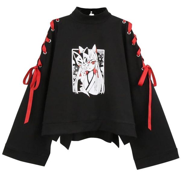 women's t-shirt harajuku anime fashion tees shirt women t long sleeves o-neck cartoon print patchwork lace up sweatshirt tshirt n4, White
women's t-shirt harajuku anime fashion tees shirt women t long sleeves o-neck cartoon print patchwork lace up sweatshirt tshirt n4, White