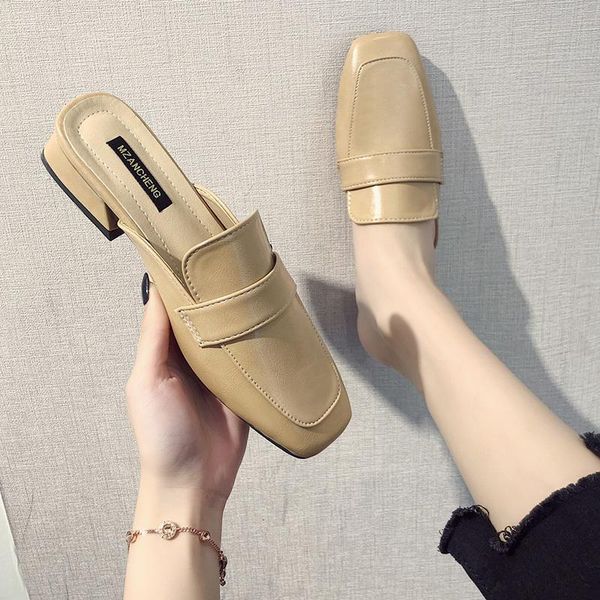 slippers belt buckle ladies shoes cover square toe low heels women woman mules solid leather casual slides, Black
slippers belt buckle ladies shoes cover square toe low heels women woman mules solid leather casual slides, Black
