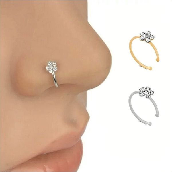 plum c-shaped rhinestone nose rings ladies fashion copper jewelry accessories flower shape crystal noses ring, Silver
plum c-shaped rhinestone nose rings ladies fashion copper jewelry accessories flower shape crystal noses ring, Silver