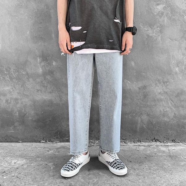 summer casual jeans men korean fashion loose light-colored straight jeans men harajuku streetwear wild wide-leg pants, Blue
summer casual jeans men korean fashion loose light-colored straight jeans men harajuku streetwear wild wide-leg pants, Blue