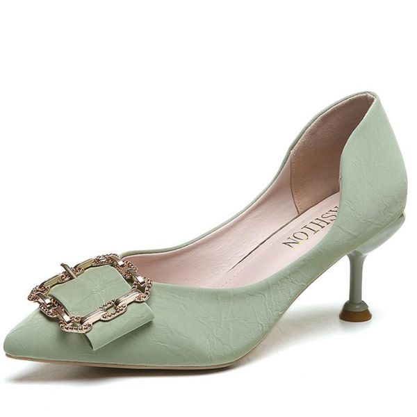 dress shoes spring fashion women office lady high heels pumps slip on pointed toe big buckle thin pu leather zapatos de mujer, Black
dress shoes spring fashion women office lady high heels pumps slip on pointed toe big buckle thin pu leather zapatos de mujer, Black