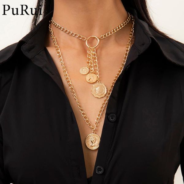 pendant necklaces hiphop double layer necklace for women tassel coins pendants and long chain geometric thick choker party jewelry, Silver
pendant necklaces hiphop double layer necklace for women tassel coins pendants and long chain geometric thick choker party jewelry, Silver