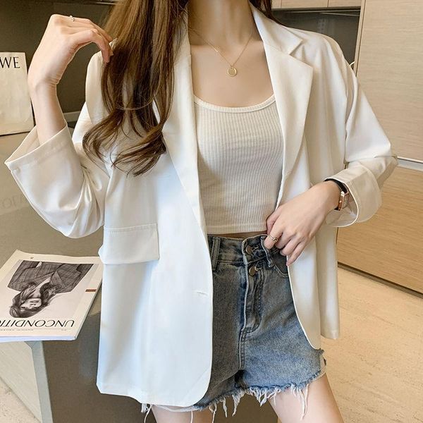 women's suits & blazers small suit jacket for women 2021 spring and summer solid color fashionable loose slimming long sleeve top, White;black
women's suits & blazers small suit jacket for women 2021 spring and summer solid color fashionable loose slimming long sleeve top, White;black