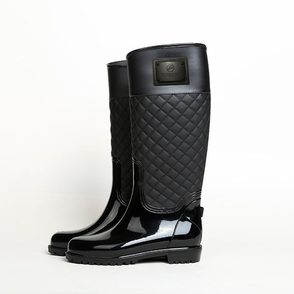 new and rainshoes fashions high tube rubber shoes trellis elegant heels low rainboots thick wear resistan 1jm9, Black
new and rainshoes fashions high tube rubber shoes trellis elegant heels low rainboots thick wear resistan 1jm9, Black