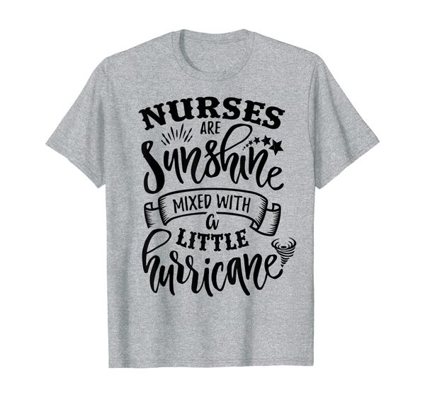 nurses are sunshine mixed little hurricane t-shirt, White;black 
nurses are sunshine mixed little hurricane t-shirt, White;black