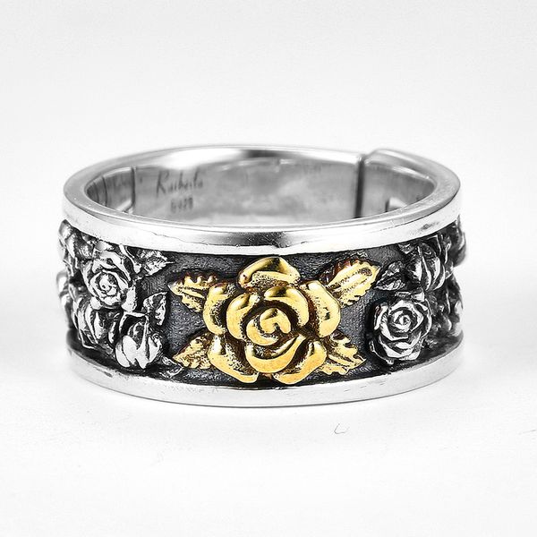 chiba handmade rose opening couple ring 925 thai silver men's and women's pair hip hop trend ring, Golden;silver
chiba handmade rose opening couple ring 925 thai silver men's and women's pair hip hop trend ring, Golden;silver