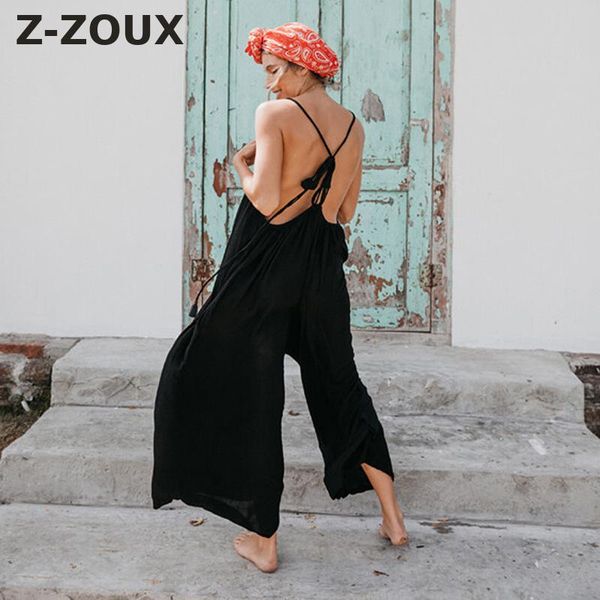 women's jumpsuits & rompers z-zoux women jumpsuit sleeveless backless womens summer loose long woman overalls spring 2021, Black;white
women's jumpsuits & rompers z-zoux women jumpsuit sleeveless backless womens summer loose long woman overalls spring 2021, Black;white