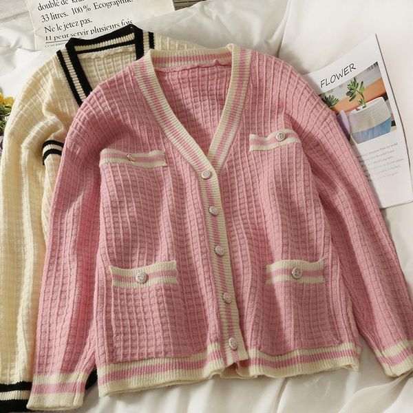 women's knits & tees vintge cardigan women knitted woman sweaters single-breasted autumn colorblock winter long sleeve cardigans, White
women's knits & tees vintge cardigan women knitted woman sweaters single-breasted autumn colorblock winter long sleeve cardigans, White
