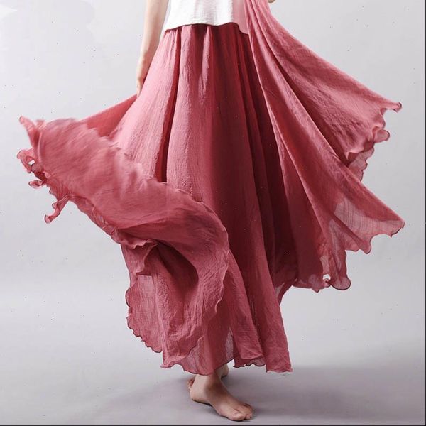 cotton long skirt women summer candy color pleated a linen big circel faldas female vintage elastic waist beach maxi skirt, Black
cotton long skirt women summer candy color pleated a linen big circel faldas female vintage elastic waist beach maxi skirt, Black