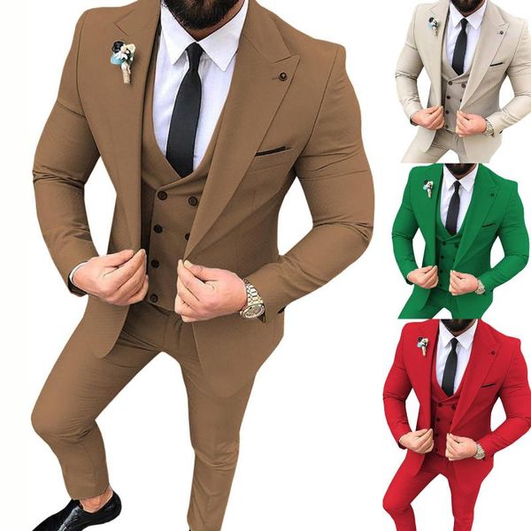 men's suits & blazers formal brown men suit 3 pieces tailored slim fit bridegroom wedding dress tuxedo business blazer pink jacket vest, White;black
men's suits & blazers formal brown men suit 3 pieces tailored slim fit bridegroom wedding dress tuxedo business blazer pink jacket vest, White;black