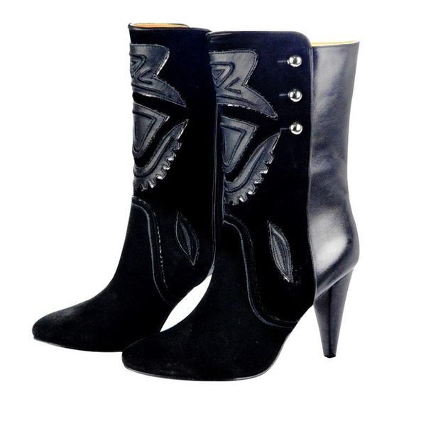 boots women`s winter genuine leather quality suede fringe ankle classical cowboy lady elegance high-heeled shoes, Black
boots women`s winter genuine leather quality suede fringe ankle classical cowboy lady elegance high-heeled shoes, Black