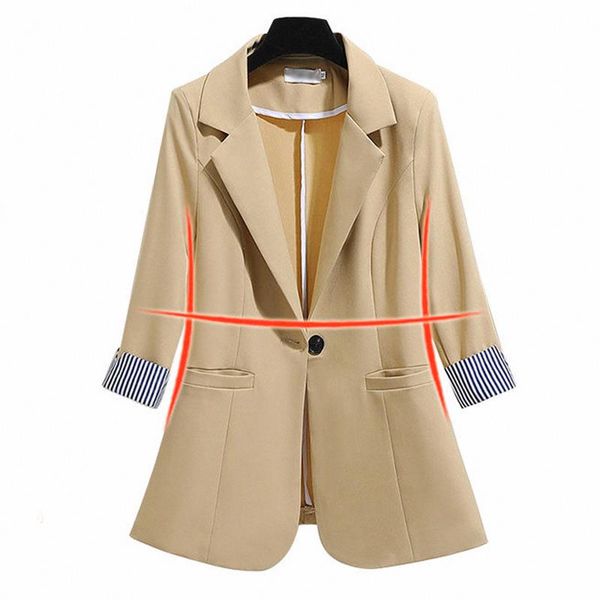 women's suits & blazers small suit jacket spring and summer 2021 korean style slim drape thin seven-point sleeve women, White;black
women's suits & blazers small suit jacket spring and summer 2021 korean style slim drape thin seven-point sleeve women, White;black