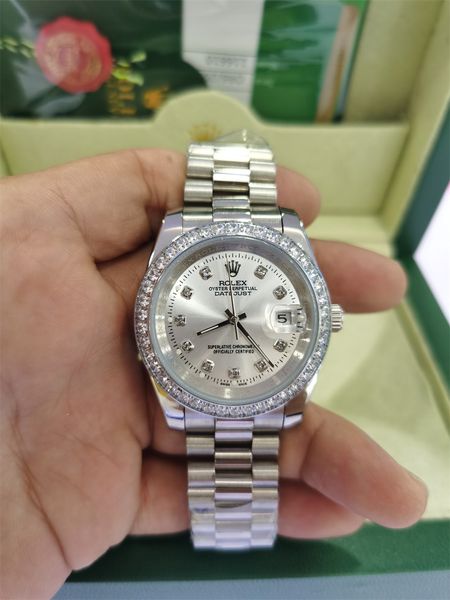 with original box 41mm 36mm automatic mechanical mens watches bezel stainless steel women diamond watch waterproof luminous wristwatches 165, Slivery;brown
with original box 41mm 36mm automatic mechanical mens watches bezel stainless steel women diamond watch waterproof luminous wristwatches 165, Slivery;brown