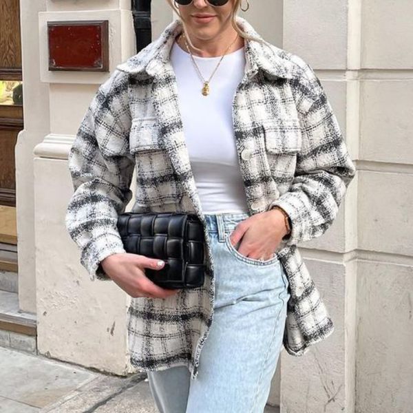women plaid single breasted jacket coats fashion turn down collar pockets coat female streetwear long sleeve spring, Black;brown
women plaid single breasted jacket coats fashion turn down collar pockets coat female streetwear long sleeve spring, Black;brown