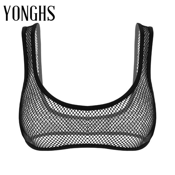 womens lingerie bra see through fishnet crop hollow out wide shoulder straps deep u-neckline vest tank bra, Red;black
womens lingerie bra see through fishnet crop hollow out wide shoulder straps deep u-neckline vest tank bra, Red;black
