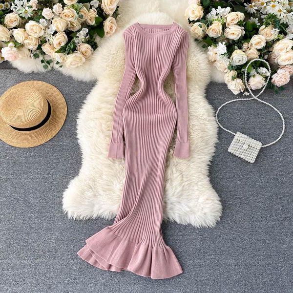 vintage slim ruffles autumn bodycon knitted sweater long mermaid dress winter party dress women tunic elegant, Black;gray
vintage slim ruffles autumn bodycon knitted sweater long mermaid dress winter party dress women tunic elegant, Black;gray