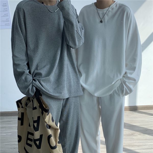 women's hoodies & sweatshirts autumn knit sets men's fashion gray white casual long-sleeved t-shirt trousers mens korean loose ove, Black
women's hoodies & sweatshirts autumn knit sets men's fashion gray white casual long-sleeved t-shirt trousers mens korean loose ove, Black