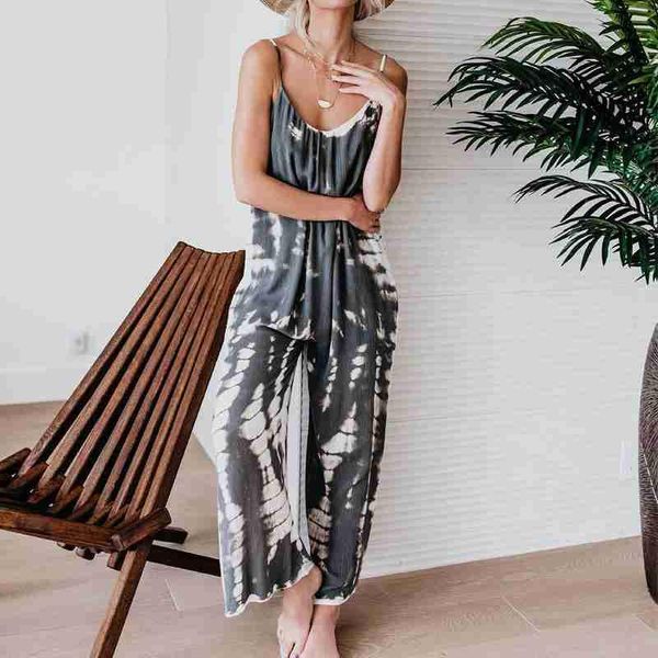 women's jumpsuits & rompers 2021 sleeveless tie-dye beach boho casual jumpsuit vacation summer coveralls high homewear, Black;white
women's jumpsuits & rompers 2021 sleeveless tie-dye beach boho casual jumpsuit vacation summer coveralls high homewear, Black;white