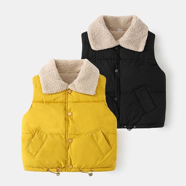 down coat boys girls winter own padded vest thicken jacket fluffy turn-down collar waistcoat warm puffer kids outwear 2-8y, Blue;gray
down coat boys girls winter own padded vest thicken jacket fluffy turn-down collar waistcoat warm puffer kids outwear 2-8y, Blue;gray