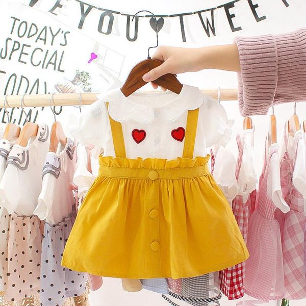girl's dresses infant baby girls summer dress sleeve born children clothes set kids outfit ruffles princess, Red;yellow
girl's dresses infant baby girls summer dress sleeve born children clothes set kids outfit ruffles princess, Red;yellow