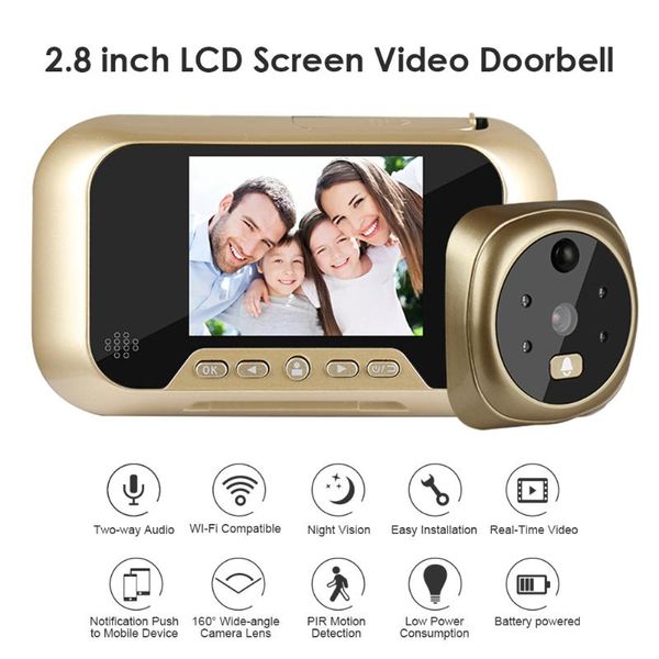 2.8 inch lcd color screen digital doorbell 3x zoom 1mp 160 degree door eye doorbell electronic peephole door outdoor bell
2.8 inch lcd color screen digital doorbell 3x zoom 1mp 160 degree door eye doorbell electronic peephole door outdoor bell