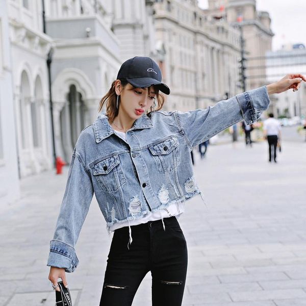 women's jackets autumn and winter street fashion short section ripped denim jacket women, thin skinned solid color women, Black;brown
women's jackets autumn and winter street fashion short section ripped denim jacket women, thin skinned solid color women, Black;brown
