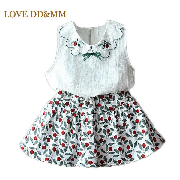 love dd&mm girls sets summer children's wear girls sweet lace embroidery doll collar shirt + cherry print skirt suit 210715, White
love dd&mm girls sets summer children's wear girls sweet lace embroidery doll collar shirt + cherry print skirt suit 210715, White