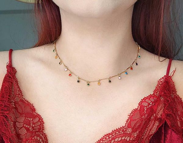 chains 2021 bohemian cute colorful stone chain necklace handmade party jewelry wild candy color small ball single layer, Silver
chains 2021 bohemian cute colorful stone chain necklace handmade party jewelry wild candy color small ball single layer, Silver