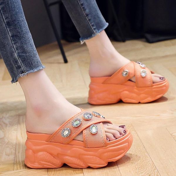 slippers rimocy summer women rhinestone platform outdoor thick bottom sandals woman vogue crystal open toe beach shoes, Black
slippers rimocy summer women rhinestone platform outdoor thick bottom sandals woman vogue crystal open toe beach shoes, Black