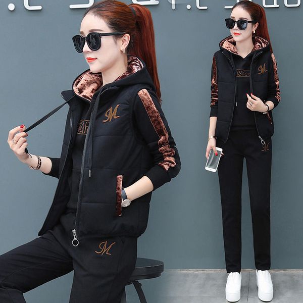 winter women tracksuit 3 piece set hoodies+vest+pants casual suit plus velvet warm sporting women's suits female clothes hivk, Gray
winter women tracksuit 3 piece set hoodies+vest+pants casual suit plus velvet warm sporting women's suits female clothes hivk, Gray