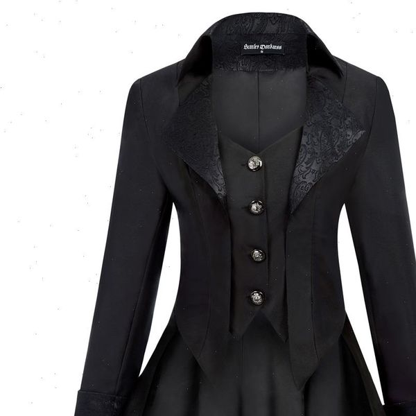 women gothic riding coat renaissance party evening club cool lapel high low hem fit slim solid spring fall retro jacket, Black;brown
women gothic riding coat renaissance party evening club cool lapel high low hem fit slim solid spring fall retro jacket, Black;brown