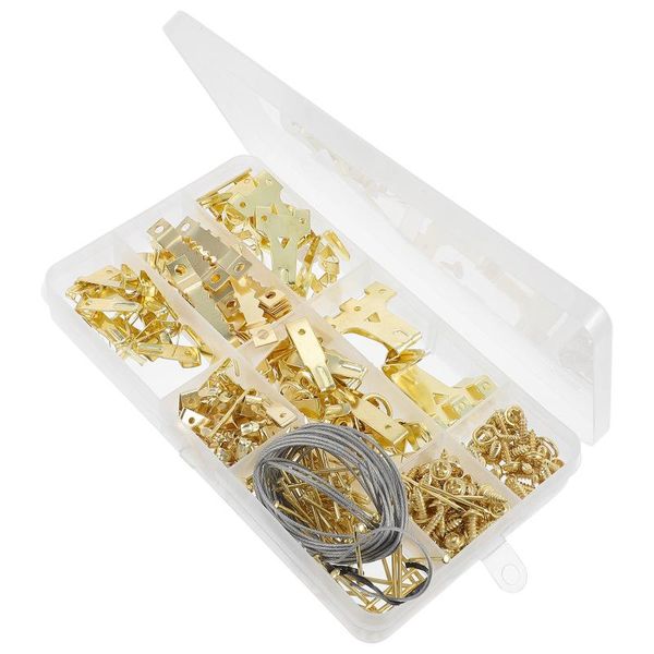 hooks & rails 282 pcs 1 box po frame screw hook set picture supplies (golden)
hooks & rails 282 pcs 1 box po frame screw hook set picture supplies (golden)