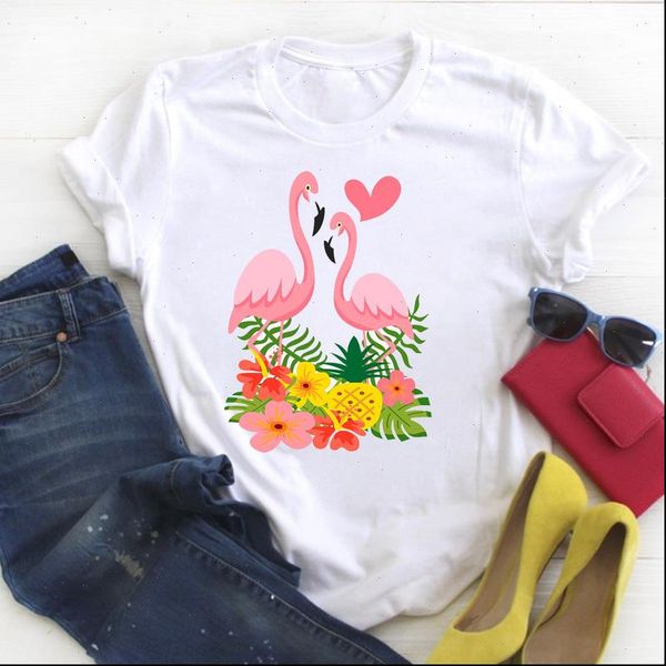 women flamingo flower lover couple printed kawaii ladies summer t tee tshirt womens female shirt clothes graphic t shirt, White 
women flamingo flower lover couple printed kawaii ladies summer t tee tshirt womens female shirt clothes graphic t shirt, White