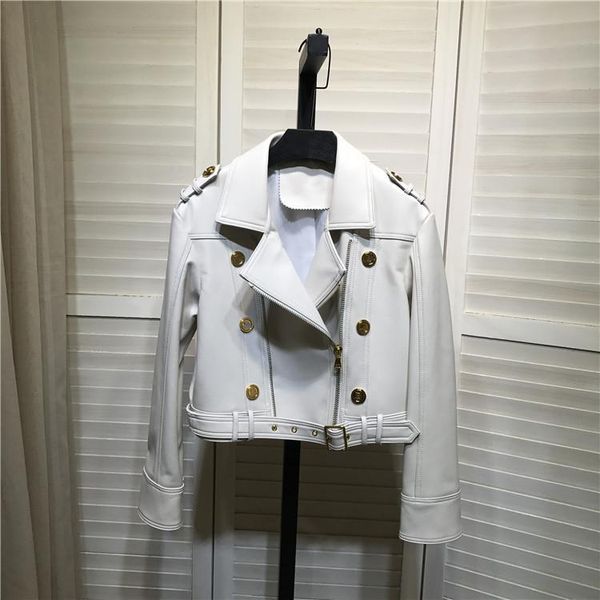 women's leather & faux autumn women's sheepskin motor&biker jackets chic genuine short coat c939, Black
women's leather & faux autumn women's sheepskin motor&biker jackets chic genuine short coat c939, Black