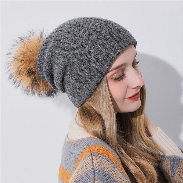 beanie/skull caps girls winter hat knitted beanie real raccoon wool cashmere with pom poms thick warm women's, Blue;gray
beanie/skull caps girls winter hat knitted beanie real raccoon wool cashmere with pom poms thick warm women's, Blue;gray
