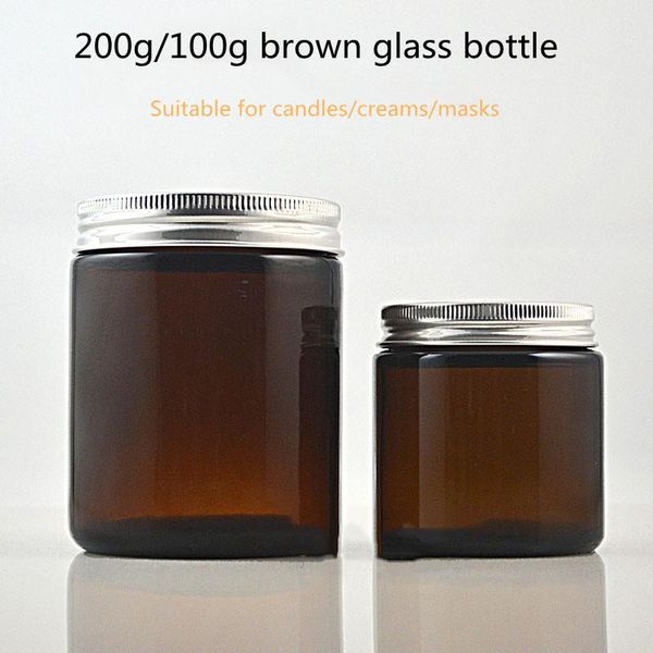 storage bottles & jars wholesale 100g/200g empty makeup container brown glass jar for cream/ candles/masks containers with aluminum cover co
storage bottles & jars wholesale 100g/200g empty makeup container brown glass jar for cream/ candles/masks containers with aluminum cover co