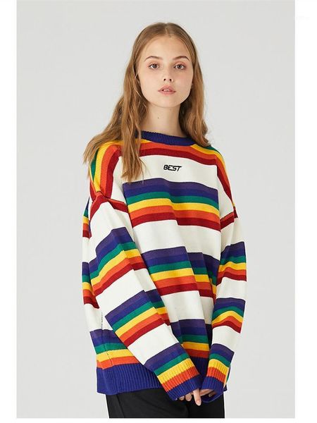 drop harajuku rainbow striped knitted pullover sweaters couple hip hop patchwork streetwear fashion women o-neck sweater women's, White;black
drop harajuku rainbow striped knitted pullover sweaters couple hip hop patchwork streetwear fashion women o-neck sweater women's, White;black