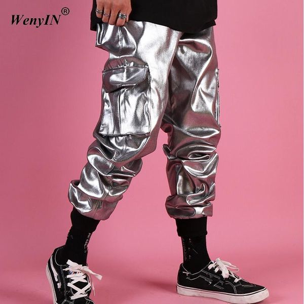 men's pants 2021 autumn winter fashion streetwear pockets metallic joggers men stylish casual cargo pantalones hombre hip hoptrousers, Black
men's pants 2021 autumn winter fashion streetwear pockets metallic joggers men stylish casual cargo pantalones hombre hip hoptrousers, Black